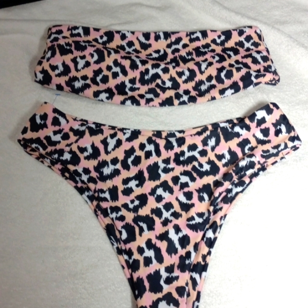Pink/ Black Two Piece Bekini  Size S